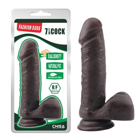 Chisa Divkāršā blīvuma dildo Fashion Dude 7.9 brūns