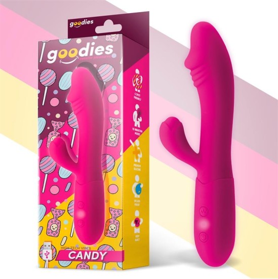 Goodies Candy G-Spot Rabbit Vibe USB silikoninis Fucshia