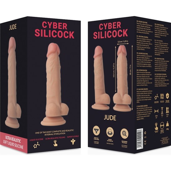 Cyber Silicock JUDE ULTRA REALISTIC МЯГКИЙ ЖИДКИЙ СИЛИКОН 18 СМ