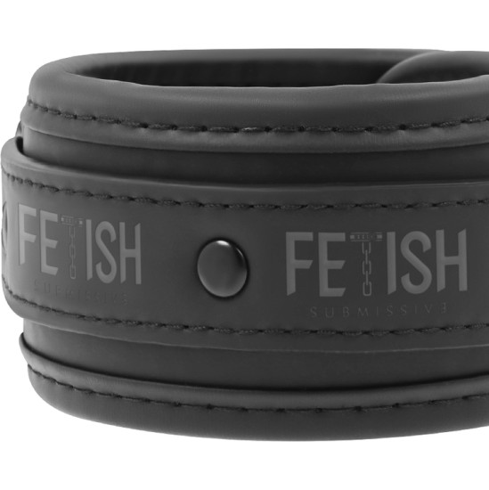 Fetish Submissive Bondage FETISH SUBMISSIVE - VEGAN LEATHER ANKLE CUFFS WITH NOPRENE LINING