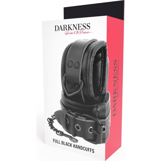 Darkness Bondage DARKNESS - ADJUSTABLE BLACK LEATHER HANDS HANDCUFFS