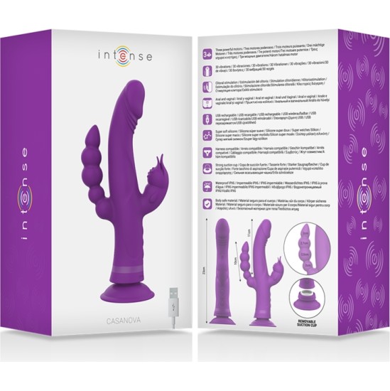 Intense Fun Vibrators ar klitora stimulātoru violets