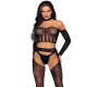 Leg Avenue Bodystockings LEG AVENUE THREE PIECES SET ONE SIZE