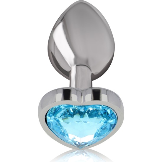 Intense Anal Toys INTENSE - METAL ALUMINUM ANAL PLUG HEART BLUE SIZE L