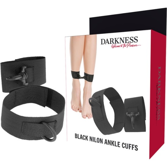 Darkness Bondage DARKNESS – ЧЕРНЫЕ НЕЙЛОНОВЫЕ МАНКЕТЫ НА щиколотке