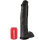 King Cock REĀLISTS PENIS AR BOMĒM 34.2 CM MELNS