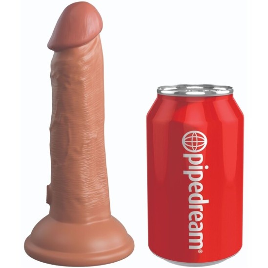 King Cock ELITAS – REALISTINĖ SILIKONINĖ DILDO 15,2 CM KARAMELĖ