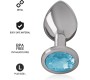 Intense Anal Toys INTENSE - ALUMINUM METAL ANAL PLUG WITH BLUE CRYSTAL SIZE L