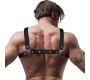 Fetish Submissive Attitude MEN'S ADJUSTABLE ECO-LEATHER CROSS CHEST BULLDOG HARNESS