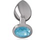 Intense Anal Toys INTENSE - ALUMINUM METAL ANAL PLUG WITH BLUE CRYSTAL SIZE L