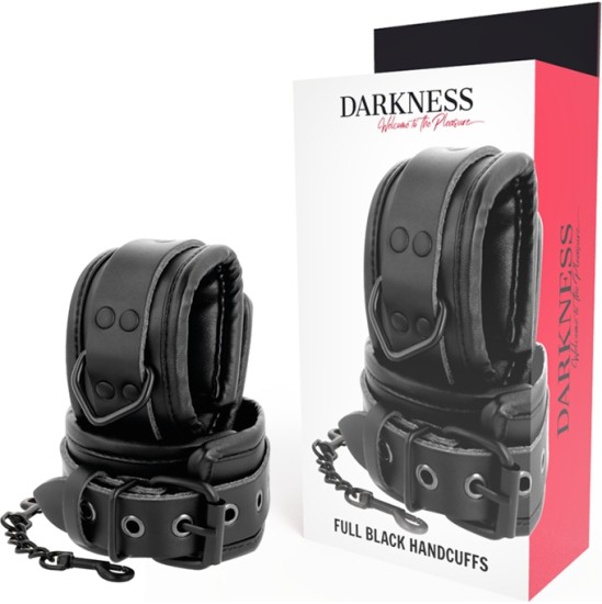 Darkness Bondage DARKNESS - ADJUSTABLE BLACK LEATHER HANDS HANDCUFFS