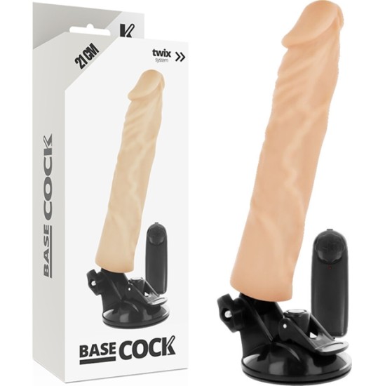 Basecock Reālistisks vibrators ar pulti 21 CM