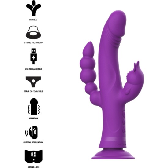 Intense Fun INTENSE™ – CASANOVA VIBRATOR RABIT SILIKOON KOLMEKOGUNE MOOTORI LILLA