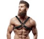 Fetish Submissive Attitude MEN'S ADJUSTABLE ECO-LEATHER CROSS CHEST BULLDOG HARNESS