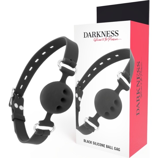 Darkness Bondage TUMŠUMS - MELNS ELPOJOŠS SILIKONA GAG