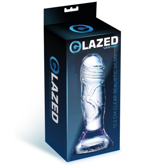 Glazed Realistiška dildo krištolinė medžiaga 12,3 cm