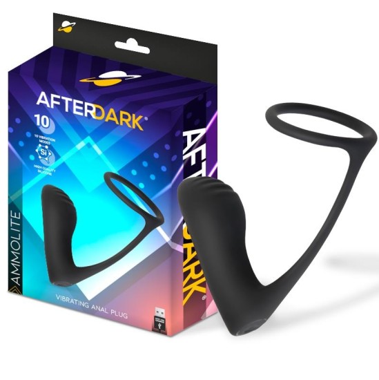 Afterdark Ammolite Vibrating Anal Plug with Testicle Ring