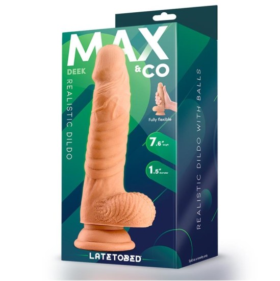 Max & Co Deek Realistic Dildo with Testivles 7.6 Flesh