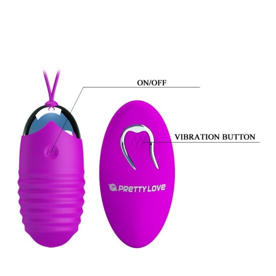 Prettylove Vibrating Egg Jessica USB Purple