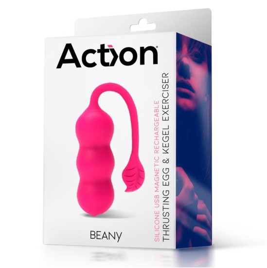 Action Beany Vibrating Egg un Kegel Exerciser USB silikons