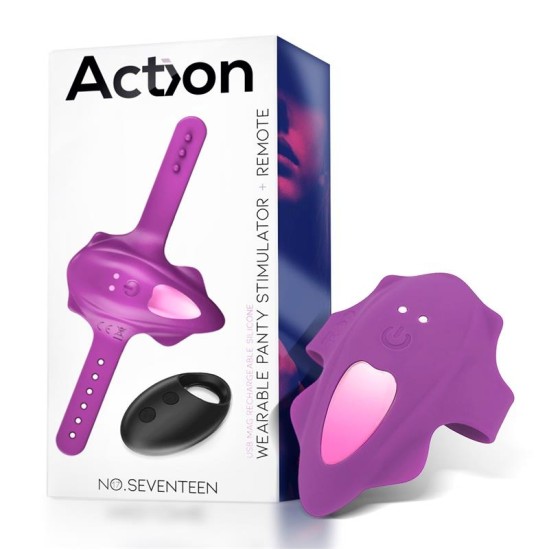 Action Nr Seventeen Panty Stimulator Remote Control Magnetic USB Purple