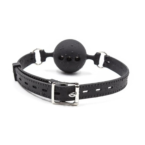 Latetobed Bdsm Line Silikoonist hingav Ball Gag 5 cm Suurus L Must