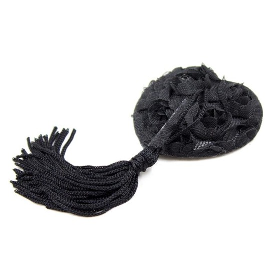 Latetobed Bdsm Line Rožu sirds krūšu pārsegi melni