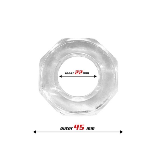 Beast Rings Cock Ring Super Flexible Polygon 2.2 cm Clear