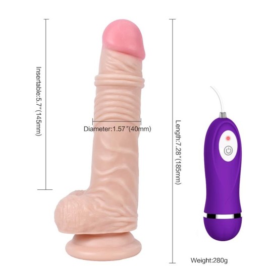 Shequ Thunder Dildo 20 vibratsioonirežiimiga kaugjuhtimispuldiga