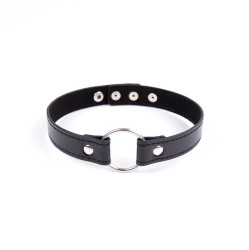 Latetobed Bdsm Line Collar with Hoop Adjustable 38,2 cm Black