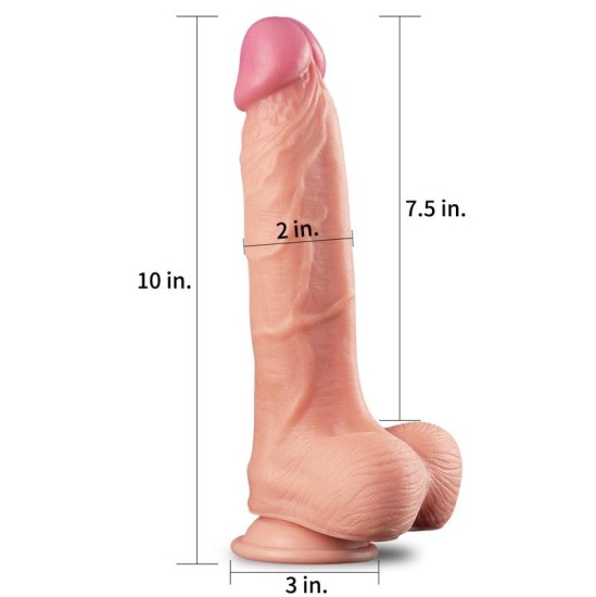 Lovetoy Dildo Nature 10 divslāņu mīkstums