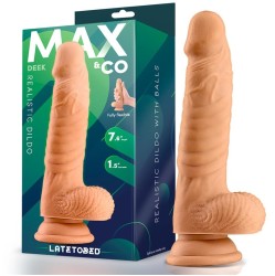 Max & Co Deek Realistic dildo ar Testivles 7.6 miesu