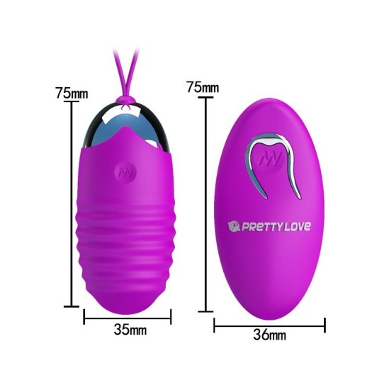 Prettylove Vibrating Egg Jessica USB Purple