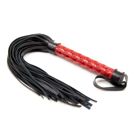 Latetobed Bdsm Line Flogger dimanta raksts un metāla aparatūra 39 cm sarkana