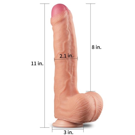 Lovetoy Dildo Nature 11 dviejų sluoksnių minkštimas