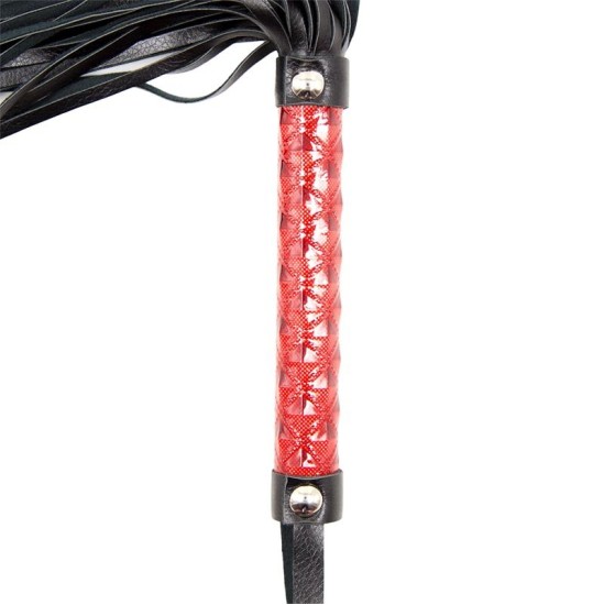 Latetobed Bdsm Line Flogger dimanta raksts un metāla aparatūra 39 cm sarkana