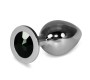 Lovetoy Metal Butt Plug RoseBud Classic with Black Jewel Size L