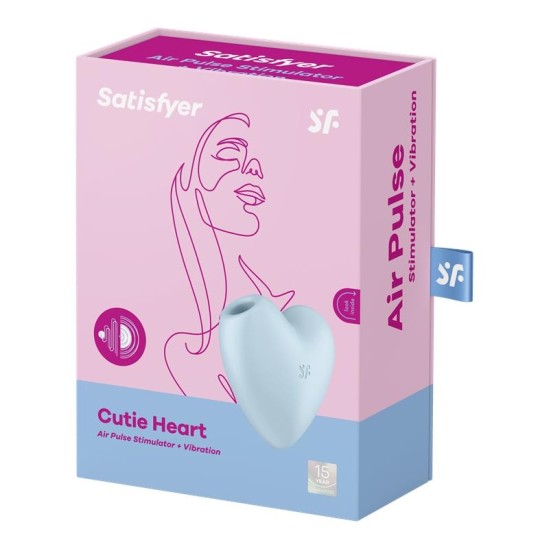 Satisfyer Cutie Heart Clitoris Sucker and Vibe Blue