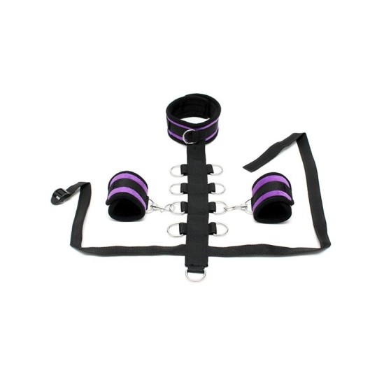 Bondage Play Komplekt krae koos kätistega Purpura