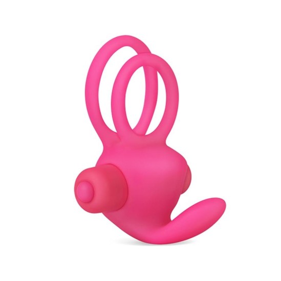 Lovetoy Double Vibrating Cockring Power Clit Duo Pink