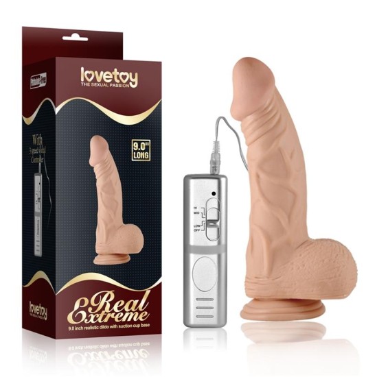 Lovetoy Dildo Real Extreme Dildo ar vibrācijas 9 miesu