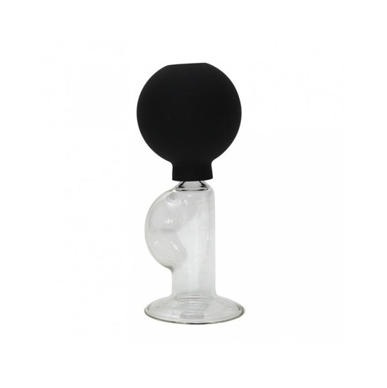 Bondage Play Nipple Pump Black Glass 1 Unit