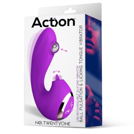 Action No. TwentyOne Vibe with Ball Pulsation and Lickint Tongue