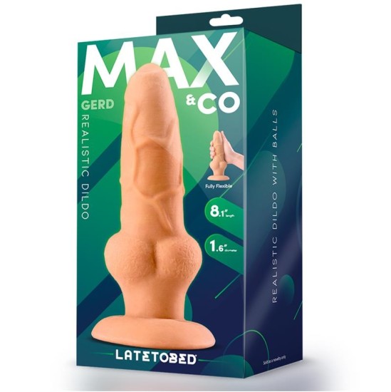 Max & Co Gerds reālistisks dildo ar sēkliniekiem 8.1 miesa