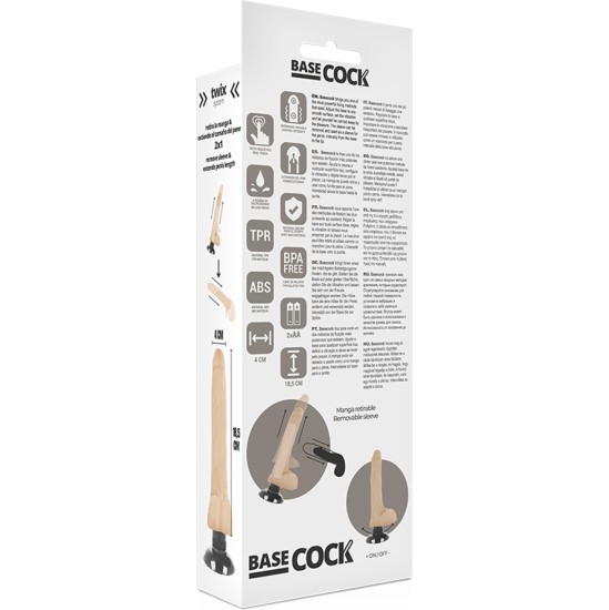 Basecock REALISTIK VIBRAATOR 2-1 LIHA 18,5 CM