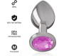 Intense Anal Toys INTENSE - METAL ALUMINUM ANAL PLUG WITH PINK GLASS SIZE M