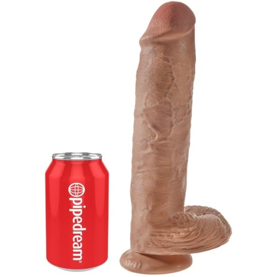 King Cock REĀLISTS PENIS AR Bumbiņām 22,6 CM KARAMELE