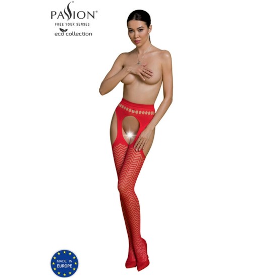 Passion Woman Garter & Stock PASSION - ECO COLLECTION BODYSTOCKING ECO S002 RED