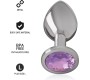 Intense Anal Toys INTENSE - METAL ALUMINUM ANAL PLUG WITH VIOLET GLASS SIZE L