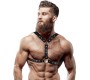 Fetish Submissive Attitude ECO-LEATHER CHEST HARNESS WITH DOUBLE SUPPORT AND STUDS FOR MEN